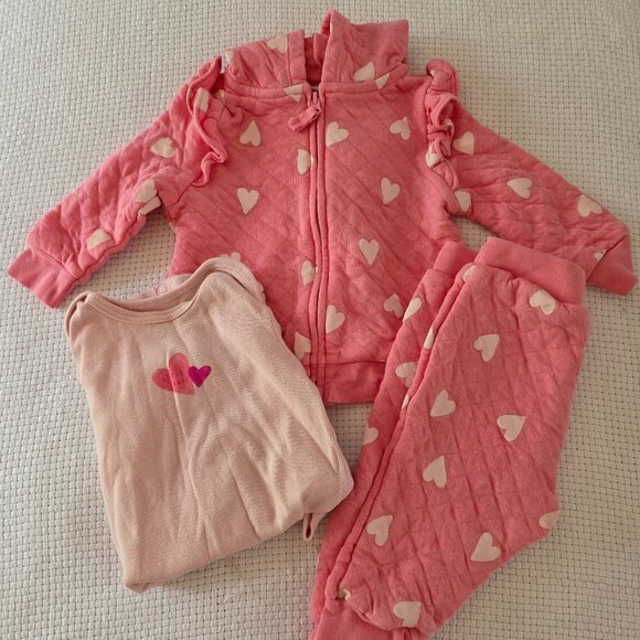 Carter's Other - 💗 Carter’s 3-Piece Set | Pink Hearts | 6 Months